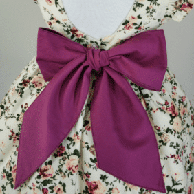 When Autumn Leaves Floral Dress back bow